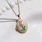Tulip Flower Personalized Photo Steel Necklace