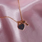 Navy Key Heart Necklace