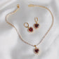 Royal Heart Choker Necklace and Earring Set