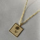 Square Birthflowers Necklace 925 Sterling Silver