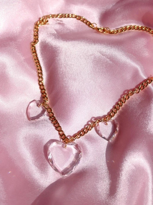 Transparent Swarovski 3-Piece Heart Necklace