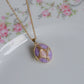 Purple Crimson Glow Personalized Photo Locket Necklace
