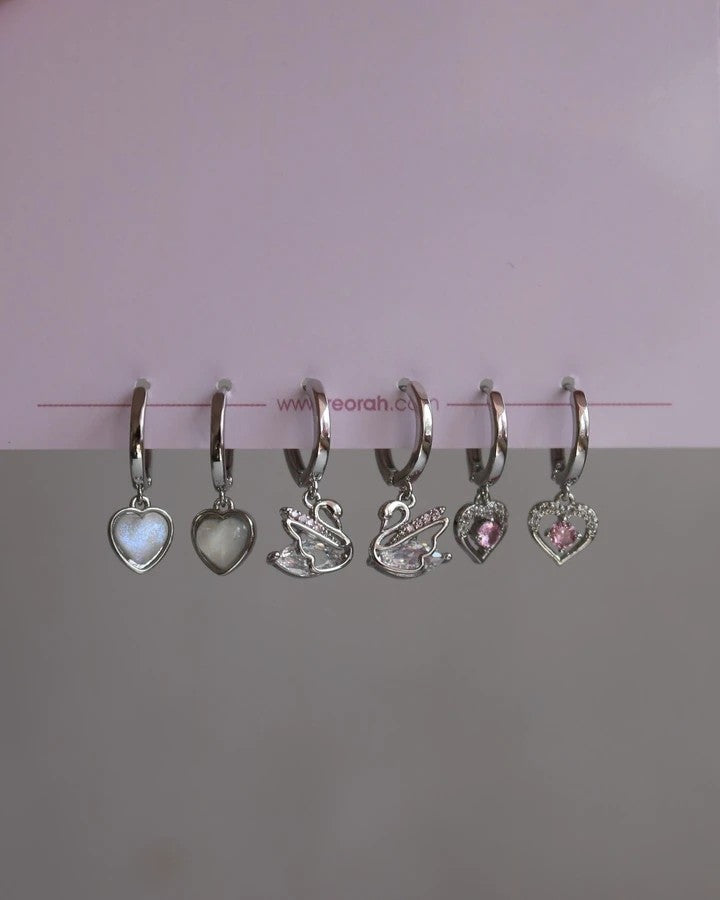 Swan Love Earring Set