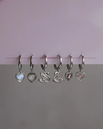 Swan Love Earring Set