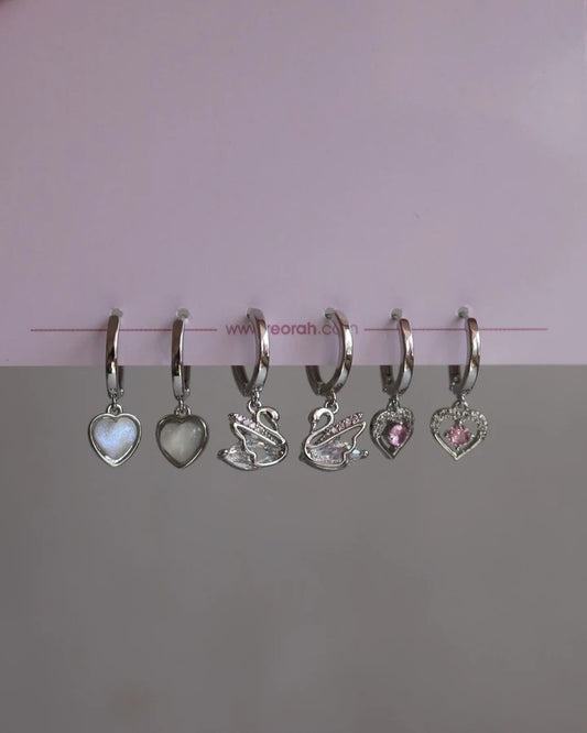 Swan Love Earring Set