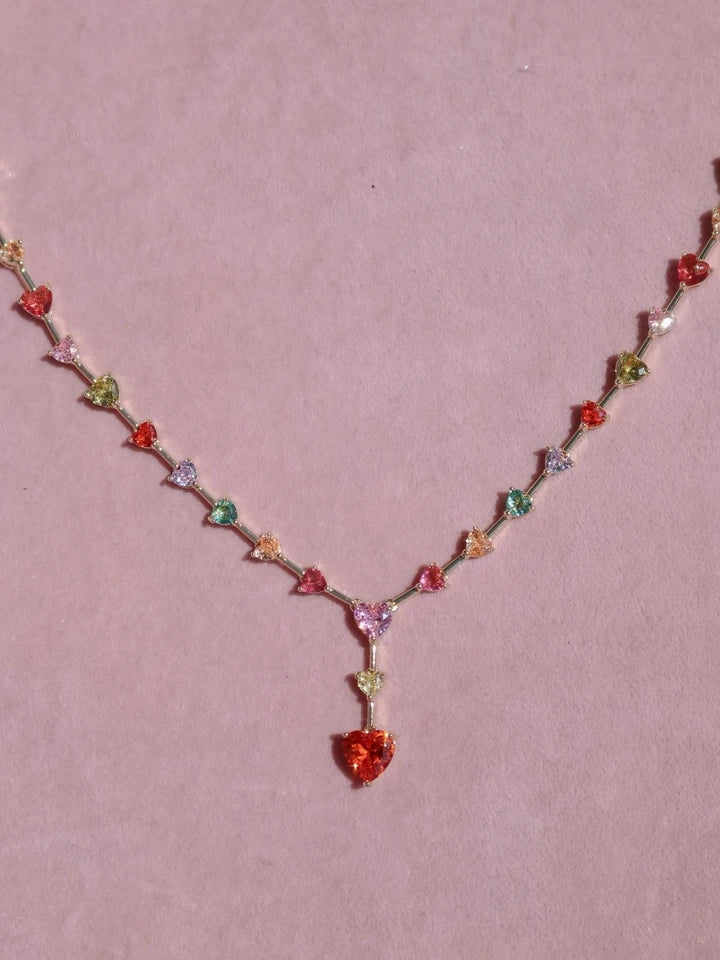 Colorful Heartline Necklace