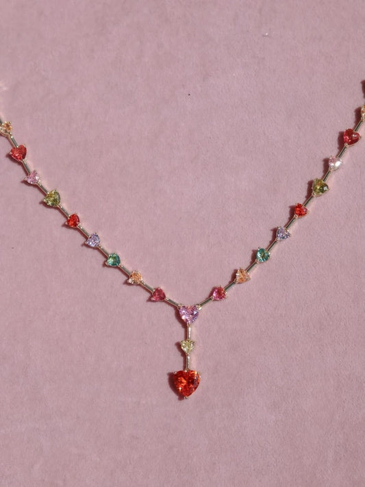 Colorful Heartline Necklace