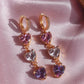 3-Color Pendant Heart Earrings