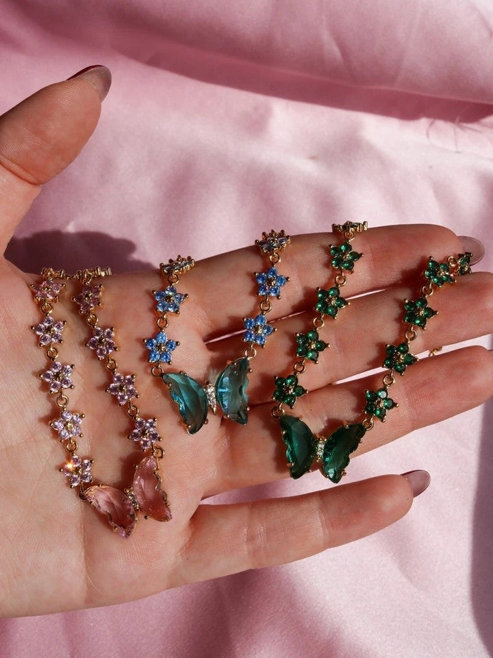 Butterfly Fairy Garden Choker Necklace