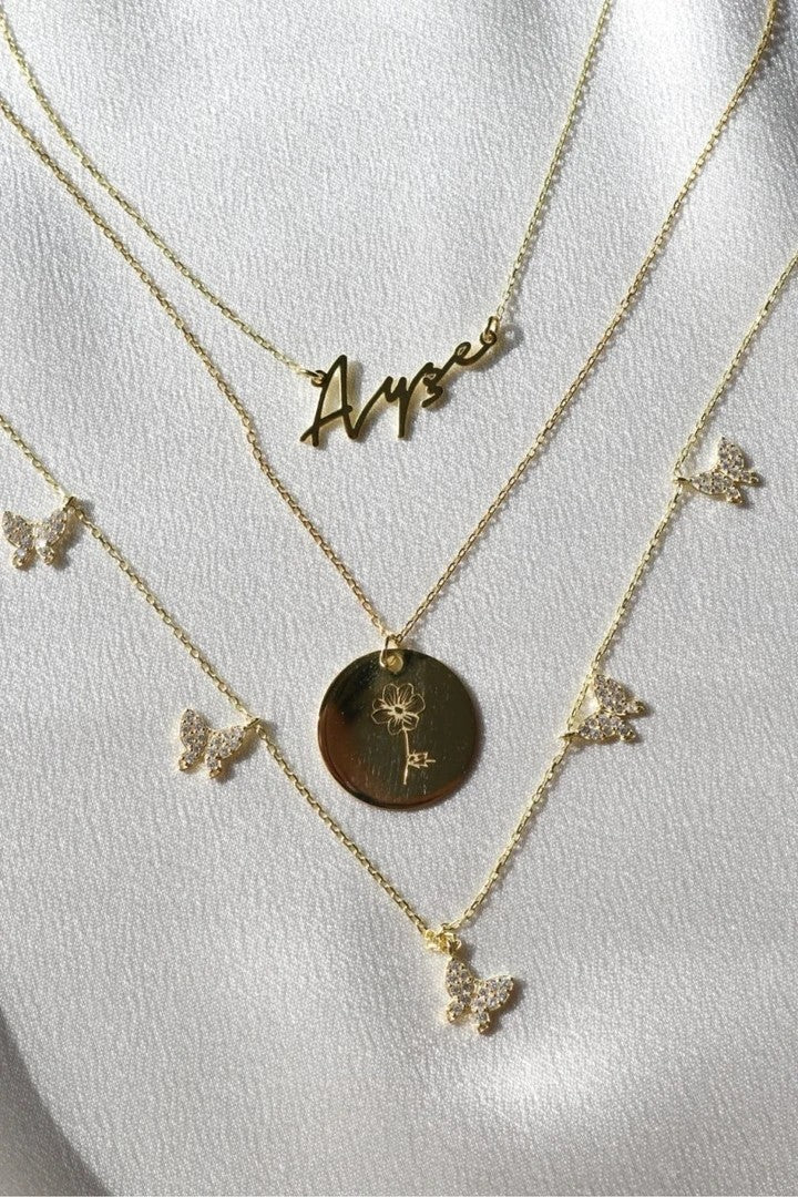 925 Silver Stone Butterfly Necklace