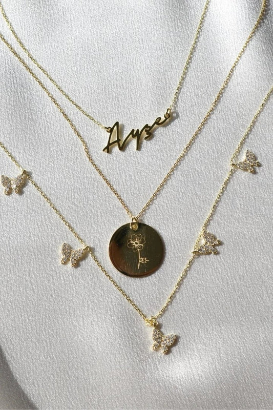 925 Silver Stone Butterfly Necklace