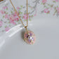 Pink Pearl Blossom Personalized Photo Locket Necklace