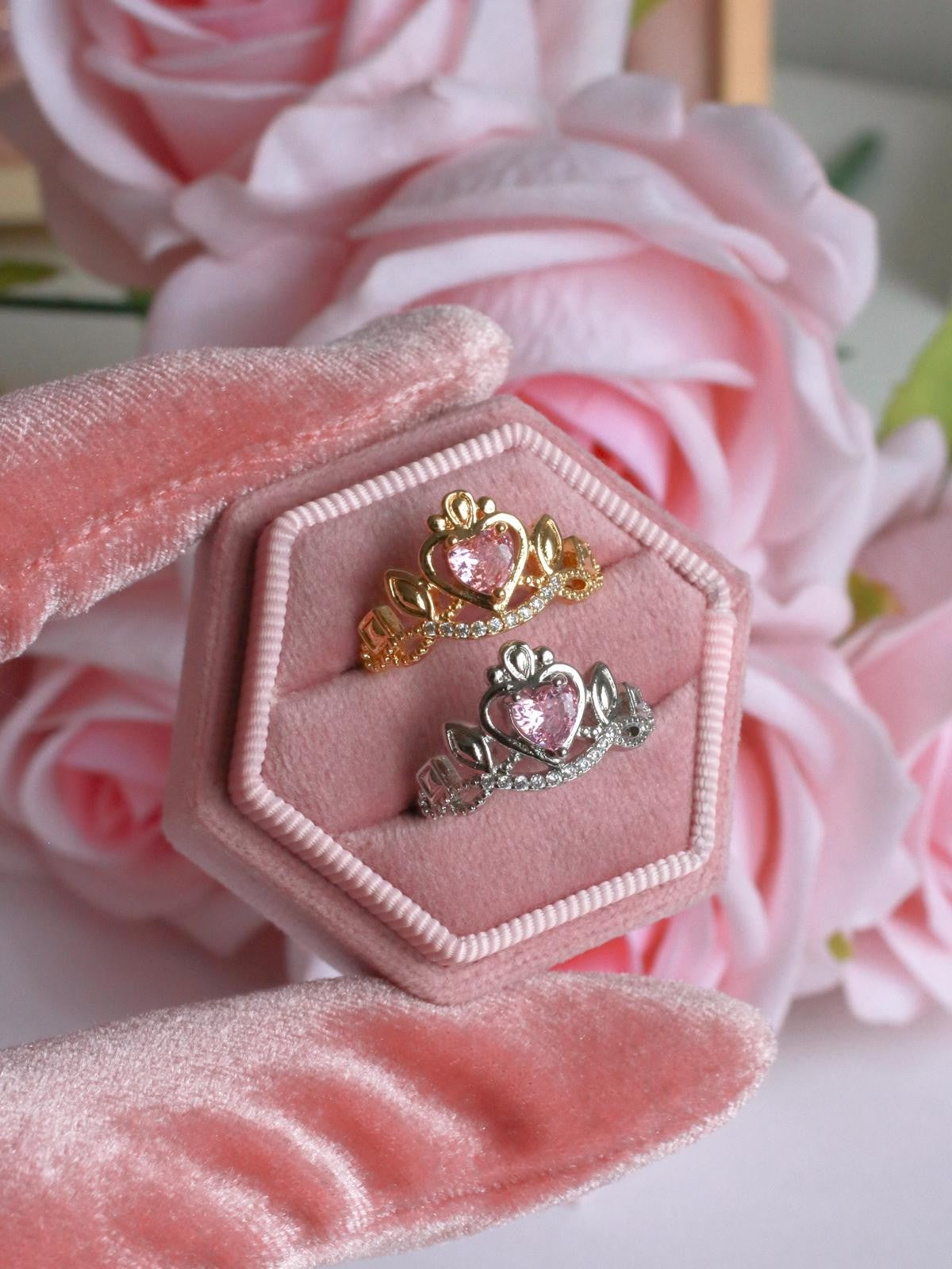 Cinderella Crown Heart Ring