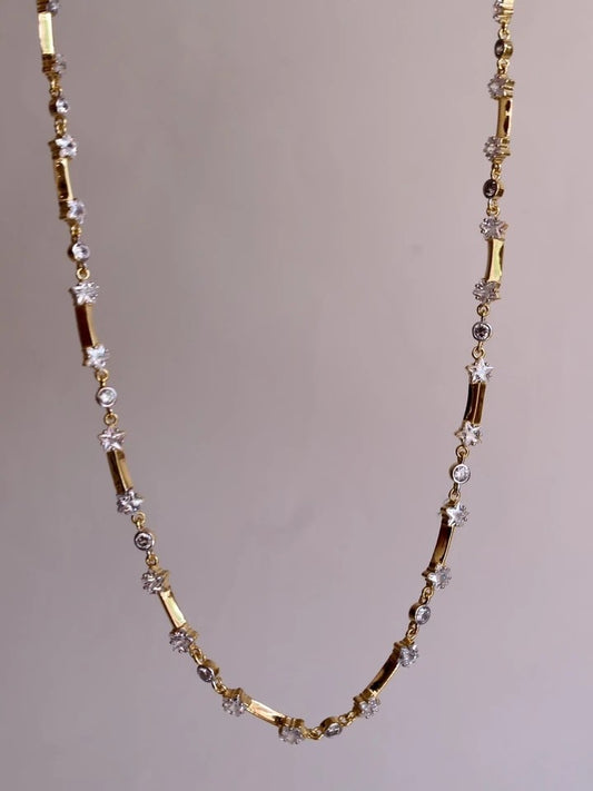 Starry Circle 925 Silver Necklace