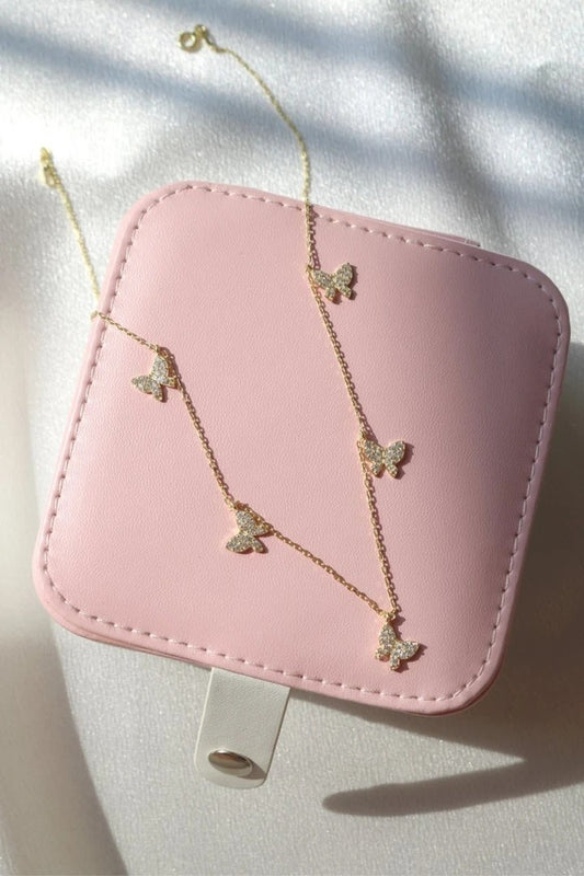 925 Silver Stone Butterfly Necklace