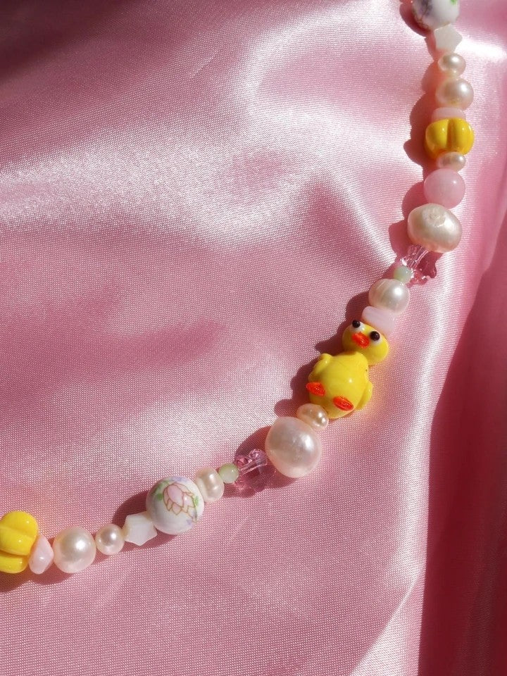 Ducky Mushroom Cute Pearl Necklace
