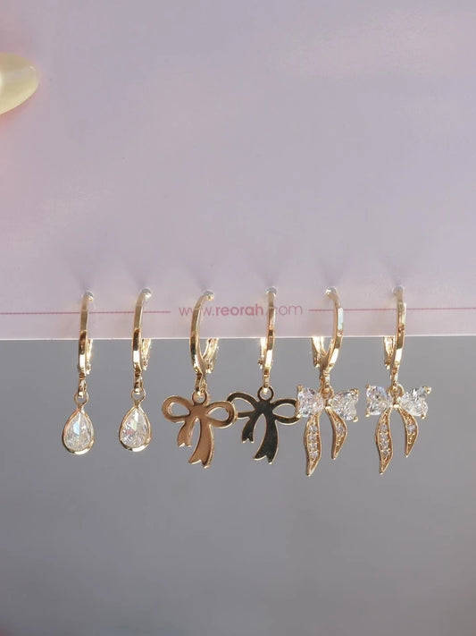 Bow Sparkle Earring Set