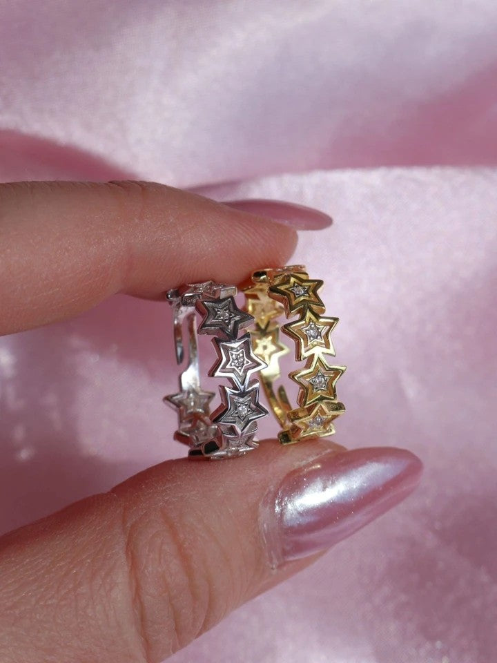 Multi Star 925 Silver Ring