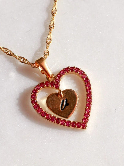 Heart In A Heart Necklace