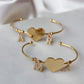 Gold Heart Aesthetic Letter Bracelet