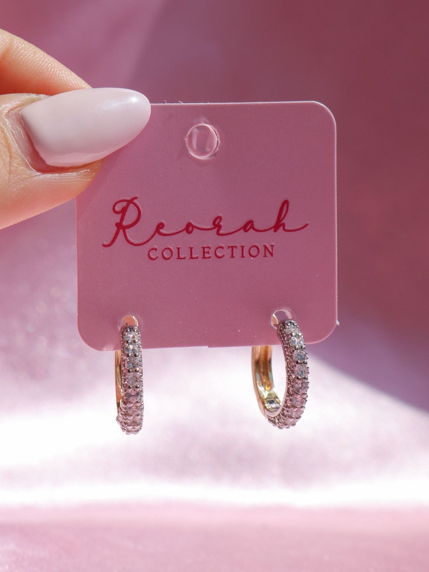 Zircon Stone Hoop Earrings