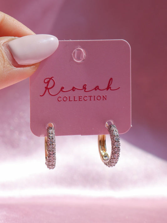 Zircon Stone Hoop Earrings