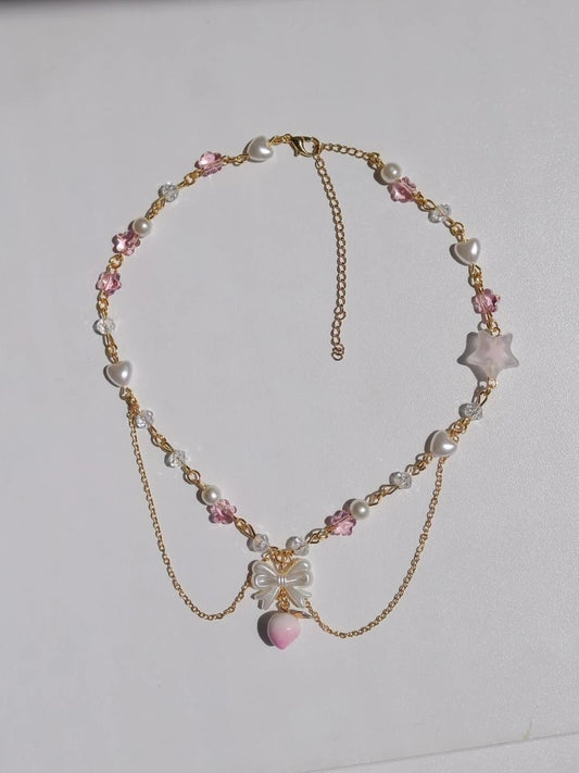 Peach Blush Design Choker Necklace