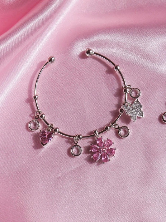 Pink & Purple Flower Bracelet