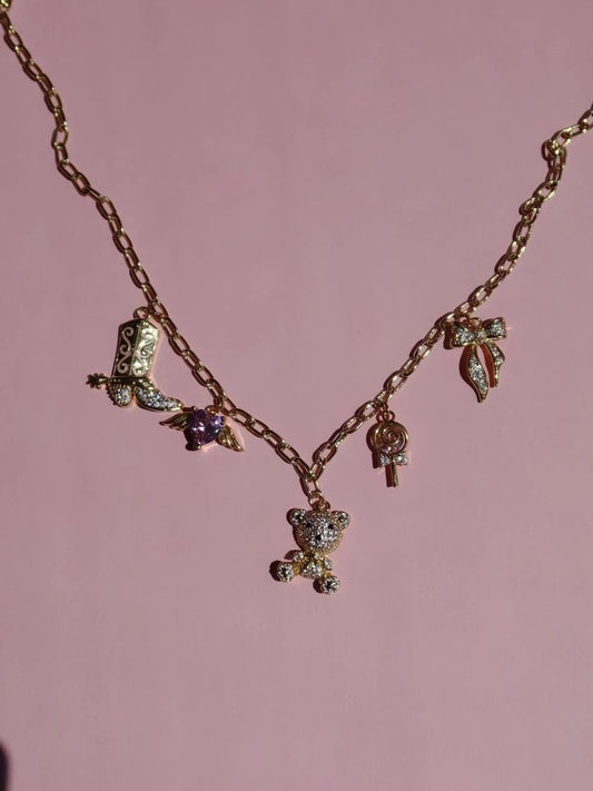 Sweet Teddy Charm Necklace