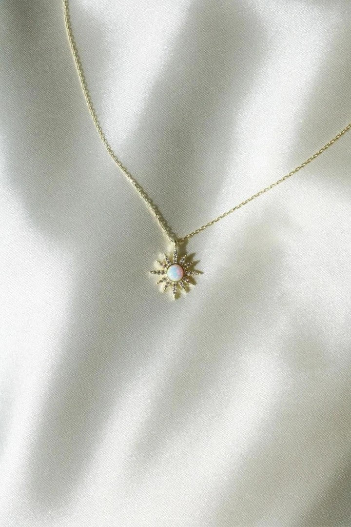 Sun Opal Necklace 925 Silver