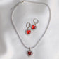 Royal Heart Choker Necklace and Earring Set