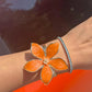 Orange Floral Grace Ring And Bracelet Set