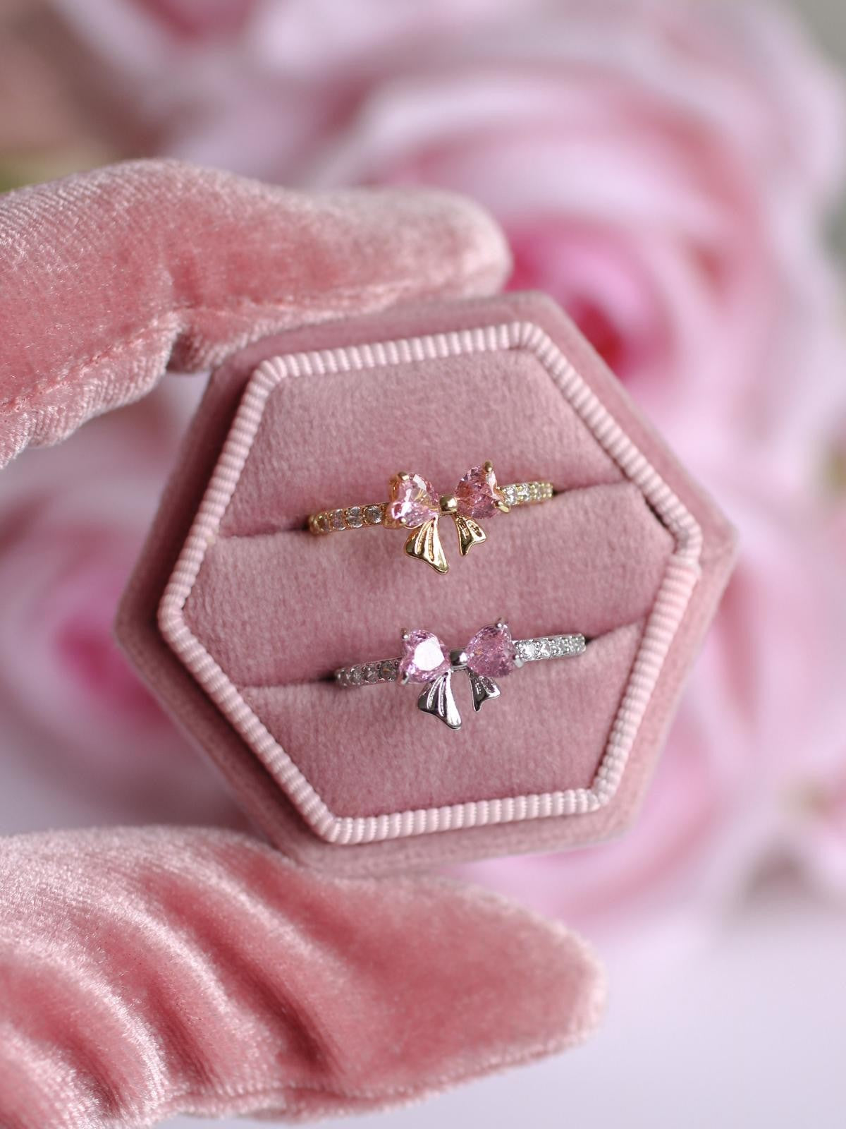 Sweet Blush Bow Ring