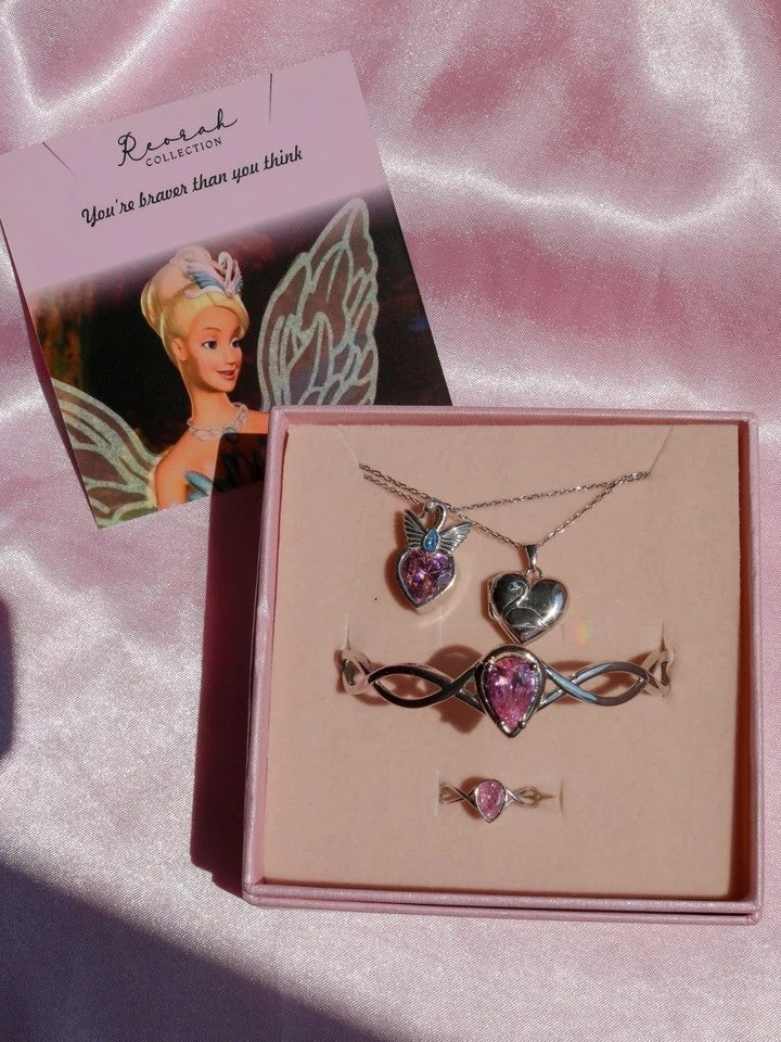 Swan Princess Odette Necklace, Ring, Bracelet Set
