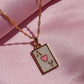 Pink Ace Playing Card Necklace