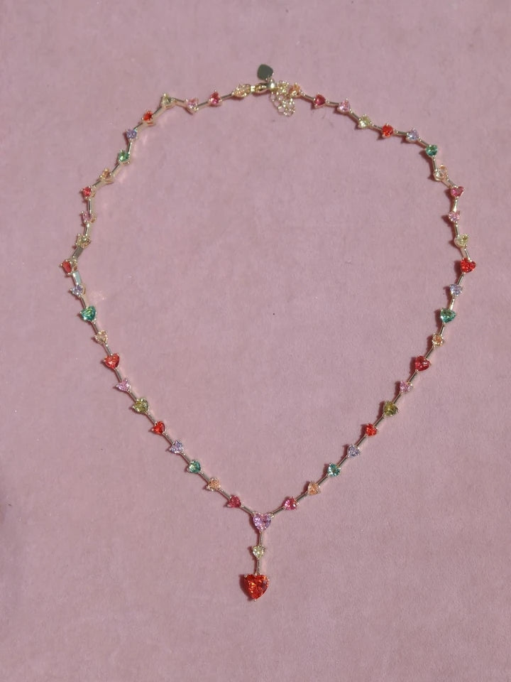 Colorful Heartline Necklace