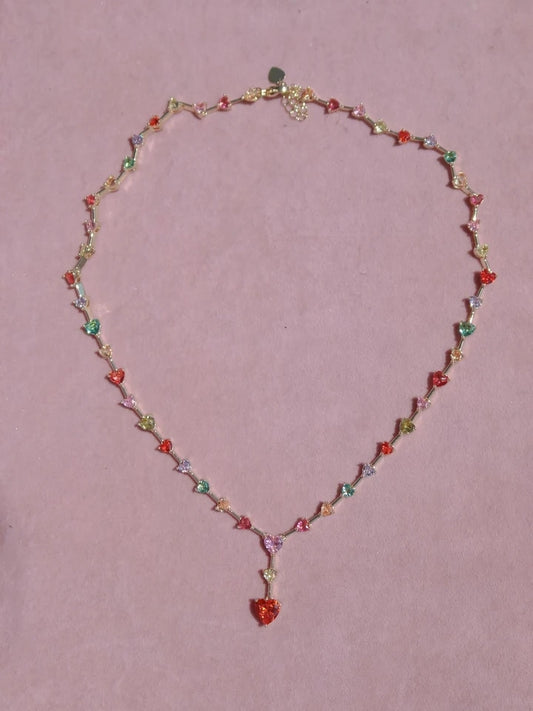 Colorful Heartline Necklace
