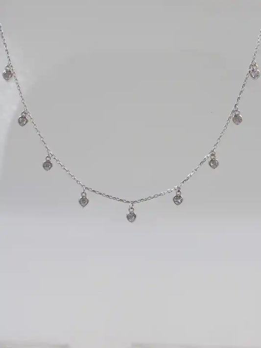 Multi Heart 925 Silver Necklace