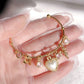 Aesthetic Pearl Angel Charm Bracelet