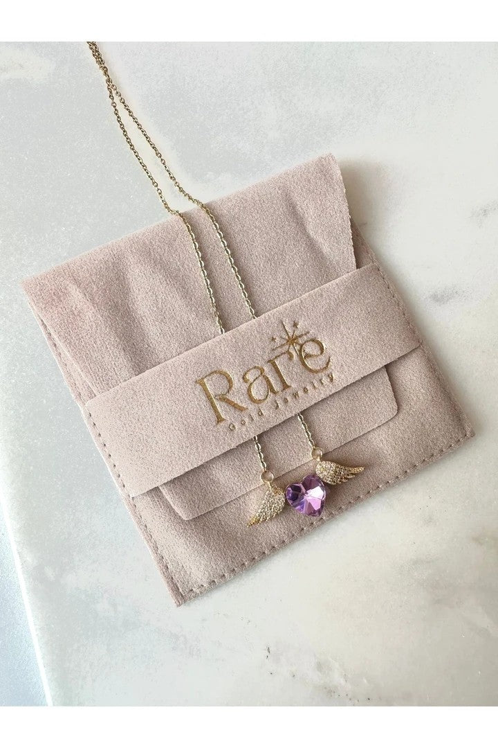 Winged Heart Steel Necklace - Gold