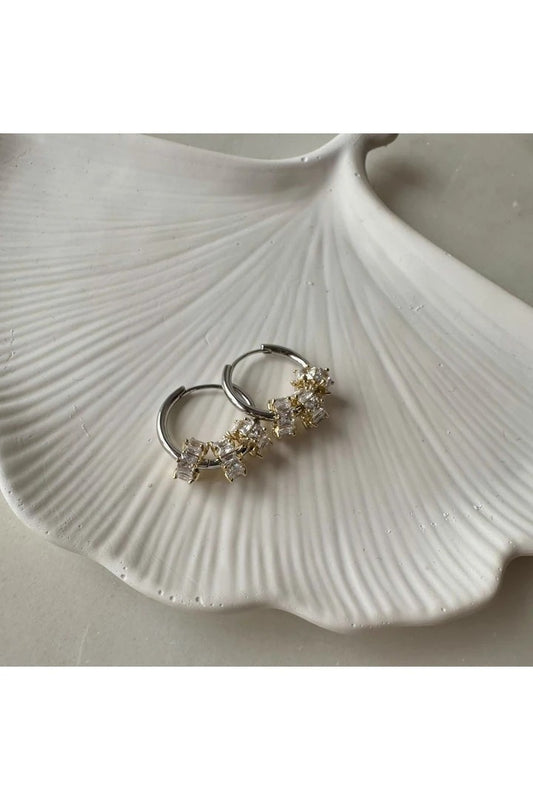 Mini Zircon Stone Hoop Earrings