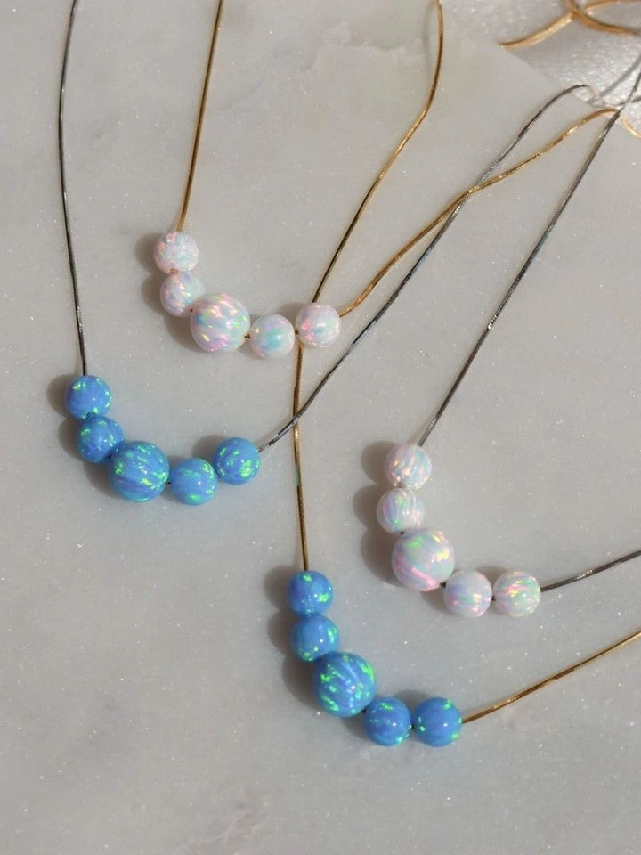 Elina Five-Piece Opal Mermaid 925 Silver Necklace