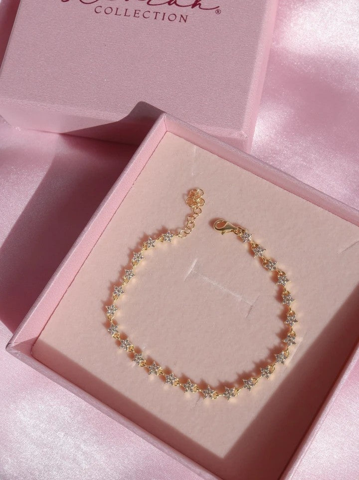 Magical Star Flower Chain 925 Silver Bracelet