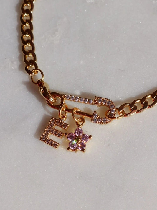 Needle With Letter Bracelet