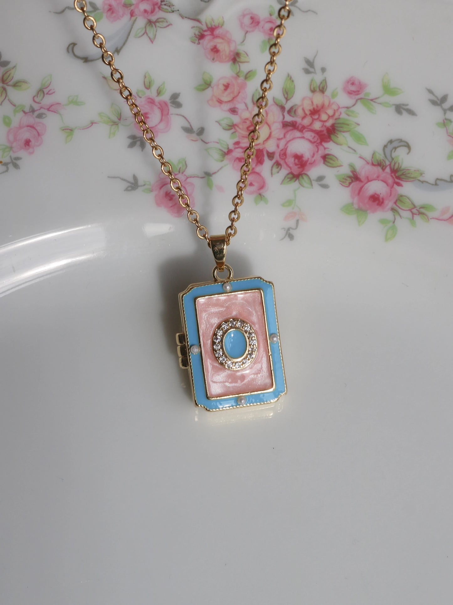 Blue Sapphire Story Personalized Photo Locket Necklace