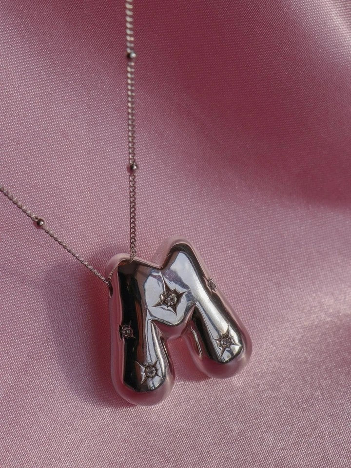 Shiny Sugar Letter Necklace 925 Silver