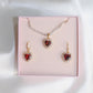 Royal Heart Choker Necklace and Earring Set