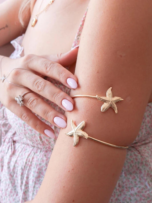 Mini Golden Starfish Cuff Bracelet