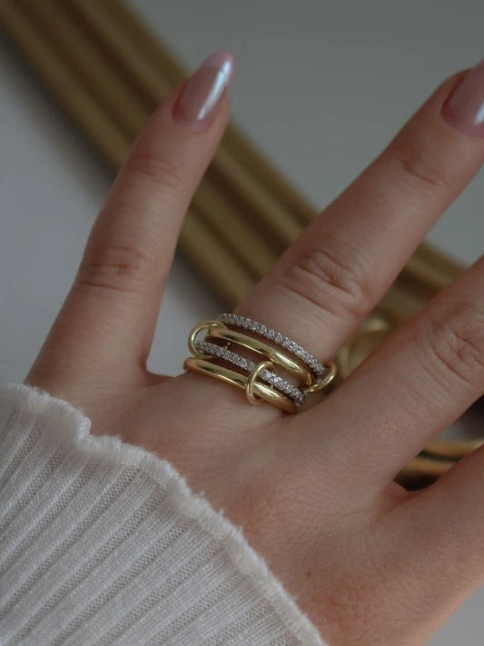 White Multiple 925 Silver Ring