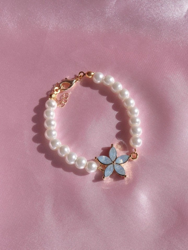 Pearl Infinity Flower Bracelet